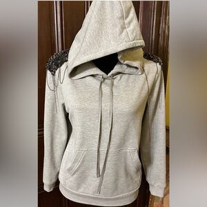 haute hippie funky gray embellished hoodie S NWT